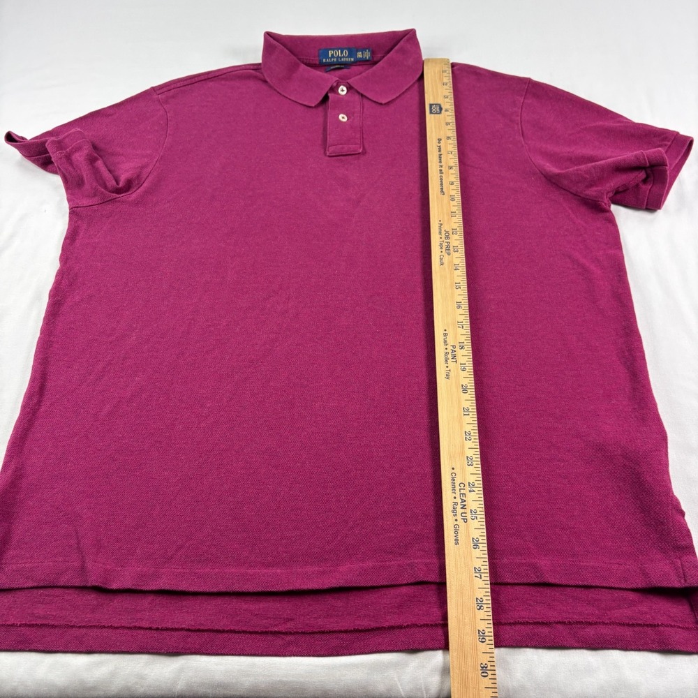 Polo Ralph Lauren Shirt Mens 2XL Pink Custom Fit Short Sleeve Preppy Cotton - Picture 6 of 9